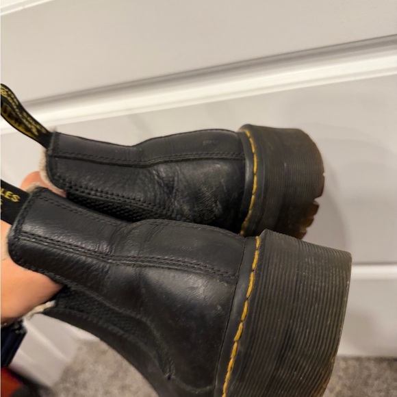 Doc martens faux fur lined platform Black boots size 5 - Picture 7 of 9